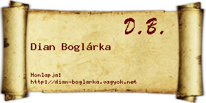 Dian Boglárka névjegykártya